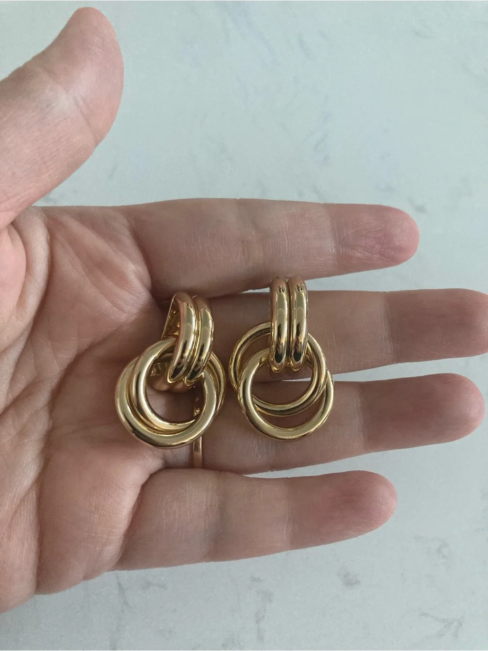 Gold Baby Knot Twisted Hoop Earrings - Picture 3 of 3